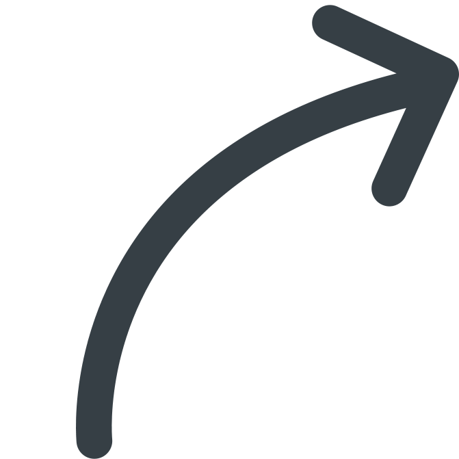 Curved arrow pointing up and to the right